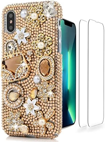 Luziun Glitter Wallet Caixa de telefone compatível com Samsung Galaxy A13 5G - 3D Luxury Girls Women Women Shiny Bling Handcrafted