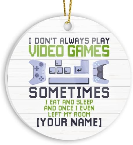 Ornamento personalizado, jogo engraçado para jogos personalizado presente de aniversário para amantes de videogames, acessórios para