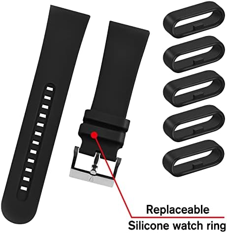 Cobee Watch Strap Loop, Silicone Watch Strap Rings, 10pcs Black Substitui Watch Band Loops, Watch Band Sceler Retentner F fixador