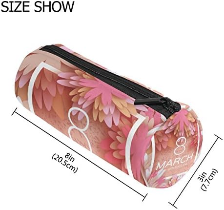 U vida feliz dia feminino 8 de março Floral Flowers Pen lápis Case bolsa bolsa bolsa de maquiagem cosmética