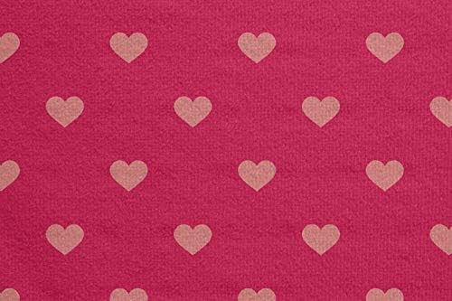 Ambesonne Hearts Yoga Mat Toalha, Pontos em forma de coração pastel Valentine Padrão de embalagem do Valentine Padrão Dotty, Sweat Sweat Absorvente Yoga Pilates Pilutas Tampa da almofada, 25 x 70, rosa escuro e coral e coral