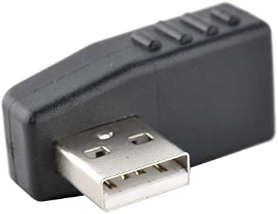 Optimal Shop USB 2.0 Um conversor de adaptador de ângulo reto do homem a feminino, preto