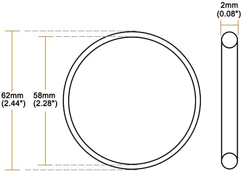 Bettomshin 1pcs O-rings de borracha de fluorina 2,44 x2.28 x0.08 vedação de vedação de fkm verde para fkm para máquinas