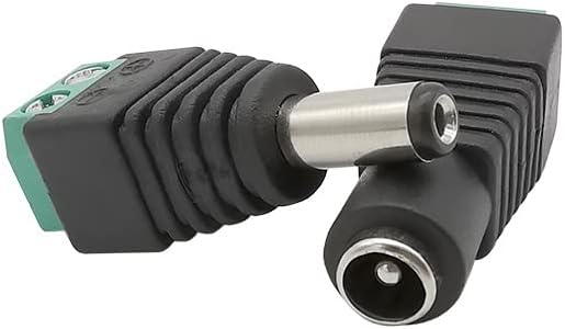 Conector de soquete de energia Vieue 5,5 x 2,1mm machos e fêmeas plugs de alimentação DC Adaptador de soquete de tomada 5.5 * 2,1mm Conector de cabo de tomada de tomada para CCTV LIGH