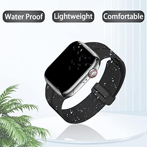 Pzazt Sport Watch Band Compatível com Apple Watch Band 38mm 40mm 41mm 42mm 44mm 45mm 49mm, tira de silicone macio para Iwatch Ultra