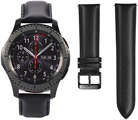 Gear S3 Frontier / Galaxy Watch Bands com pinos de liberação rápida, banda de relógio inteligente de substituição de couro genuíno