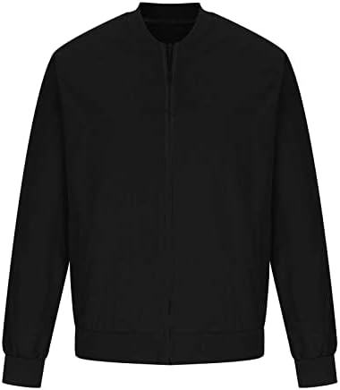 Jaqueta esportiva casual masculina leve quebra -vento full zip stand colar colar atlético ao ar livre casacos de bombardeiro