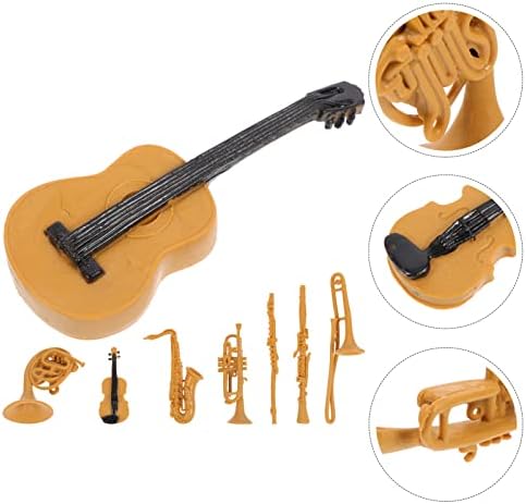 Toyvian mundos menores brinquedos 8pcs instrumentos musicais Modelo Música Instrumento de estatueta Conjunto de instrumentos musicais