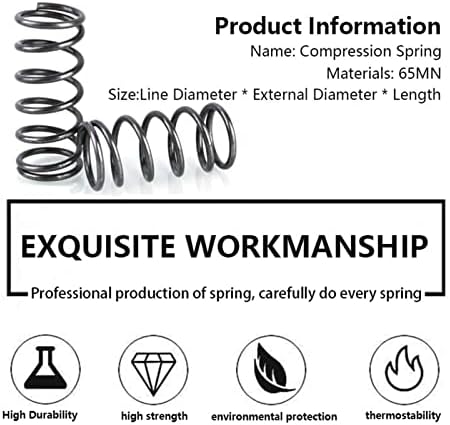 Hardware Spring Pressão Compressão da primavera Compressão mola de mola de mola de mola diâmetro de mola 2,0 mm, diâmetro externo