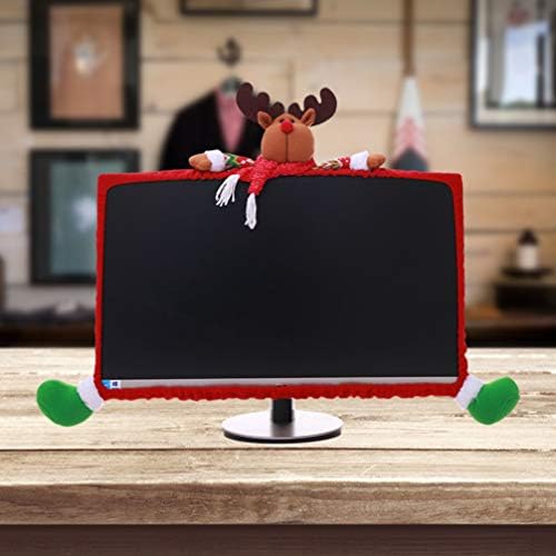 AMOSFUN CHITMAS Decoração de Natal Monitor de computador Capa de Natal Protetor de fronteira Protetor de laptop elástico