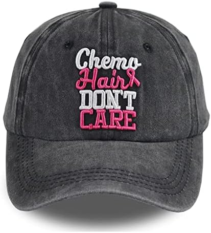 Fxbwhtey Chemo Hair não se importa com o boné de beisebol para homens, mulheres, algodão lavado ajustável 3D bordado rosa chapéu