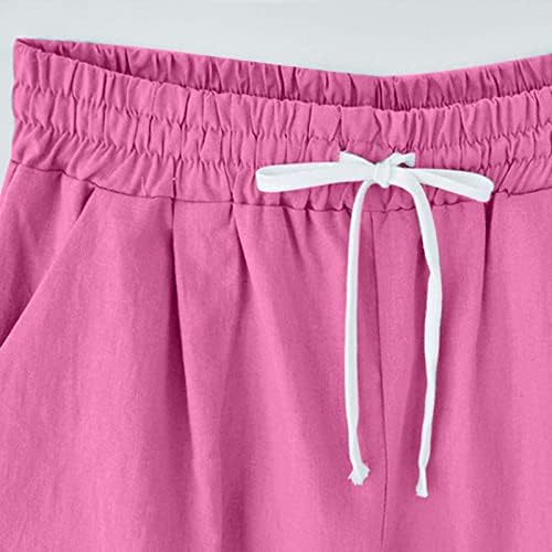 Shorts de bermudas para mulheres no joelho de verão de verão alta shorts de jersey com bolsos soltos saltos longos e confortáveis