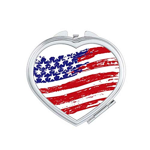 Estrelas e listras específicas da América America country espelho de viagem portátil portátil maquiagem de bolso