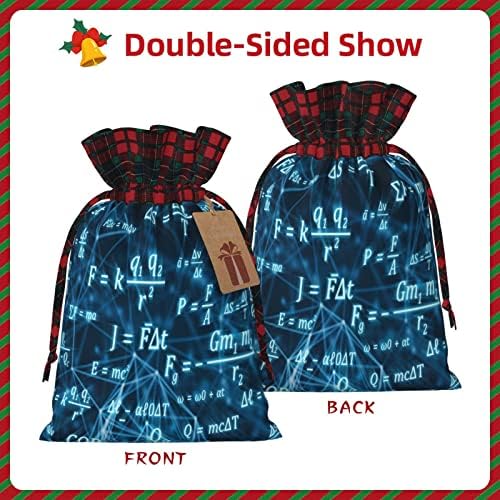 Bolsas de presente de cordão de Natal brilhantes-luz-luz-matemática Buffalo Bolsa de Plaidstring Bag Favors Favors Bacs