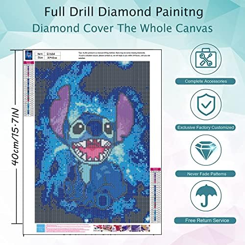 Kits de pintura de diamante Clendo Stitch para adultos, ponto de arte de diamante 5D DIY, diamante Pintura de diamante Craft
