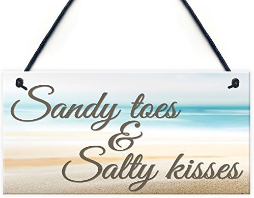 XLD Store Sandy Terdy & Salty beijos tema à beira -mar náutico Salto da praia da placa do banheiro