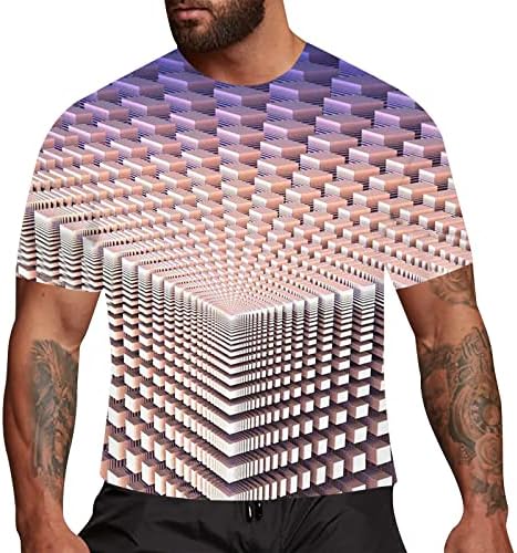 2023 Novo moda masculina 3D Print T camisetas engraçadas gráficos Pattern Pattern Crewneck Manga curta camiseta camiseta