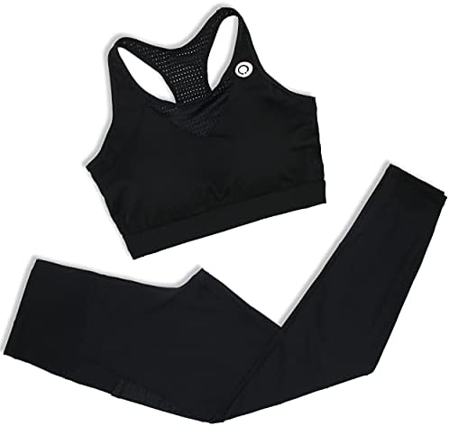 RockLeo Workoutfits-for Women 2 peças Yoga-Outfits Workout-Settets-Pernelas de cintura alta e conjunto de sutiãs