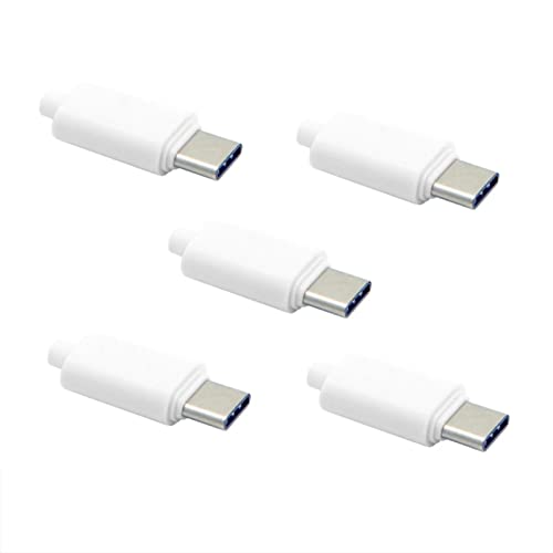 Teansic 10set Mirco USB 3.1 Tipo C Conector de plugue com PCB 24pin Linha de dados Interface Masculino e fêmea Solda de porta Soldagem DIY Dados Acessórios para cabos