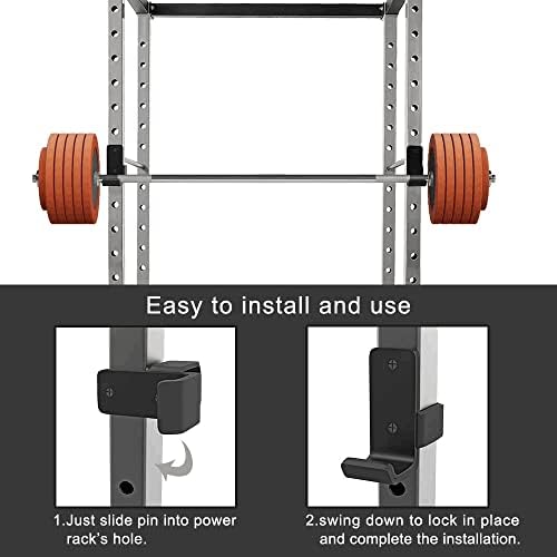 Kipika Fit 2 x2 com tubo quadrado de 1 '', reforço de fundo J gancho para acessórios para rack de energia, acessórios