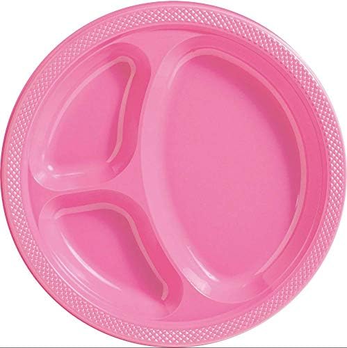 Placas rosa brilhantes da amscan-10 1/4 -Mack de 20 placas de plástico divididas, 10