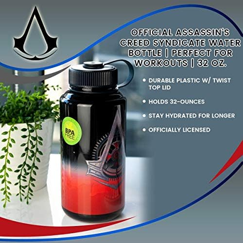 Assassin's Creed Official Limited Edition Fitness e Parkour Training Water Bottle, 28oz