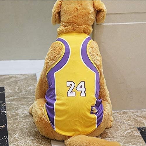 T-shirt de estimação, vestuário de cachorro de vestuário para cães roupas de estimação para cães time de basquete macio de colete