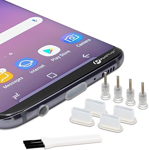 Plugues de poeira USB-C PORTPLUGS compatíveis com Android, Samsung Galaxy S22/S21/S20/S10/S9/S8, Pixel, dispositivos Tipo-C-inclui tampas de fone de ouvido com ferramentas SIM e escova de limpeza