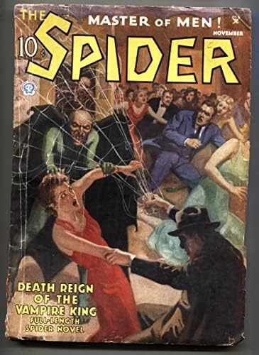 The Spider novembro de 1935 Piche Vampire Menace Cover-Pulp Magazine-Rare