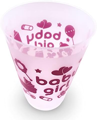 Kirsch e Lee Girl Baby Shower Party Cup conjunto de 10 - Copos de plástico transparente reutilizáveis ​​- BPA Free