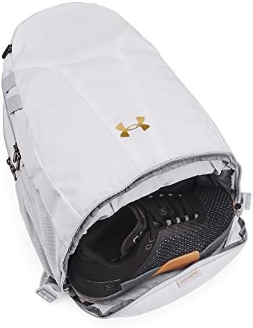 Under Armour Hustle 5.0 Team Mackpack, White / / Metallic Gold, Tamanho único