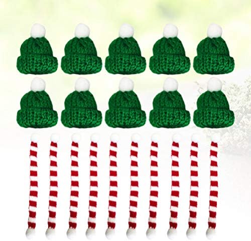 Chapéu de natal 20pcs chique em mini cachecol e chapéu decoração de roupas de boneca de roupas de acessórios Adornamento para