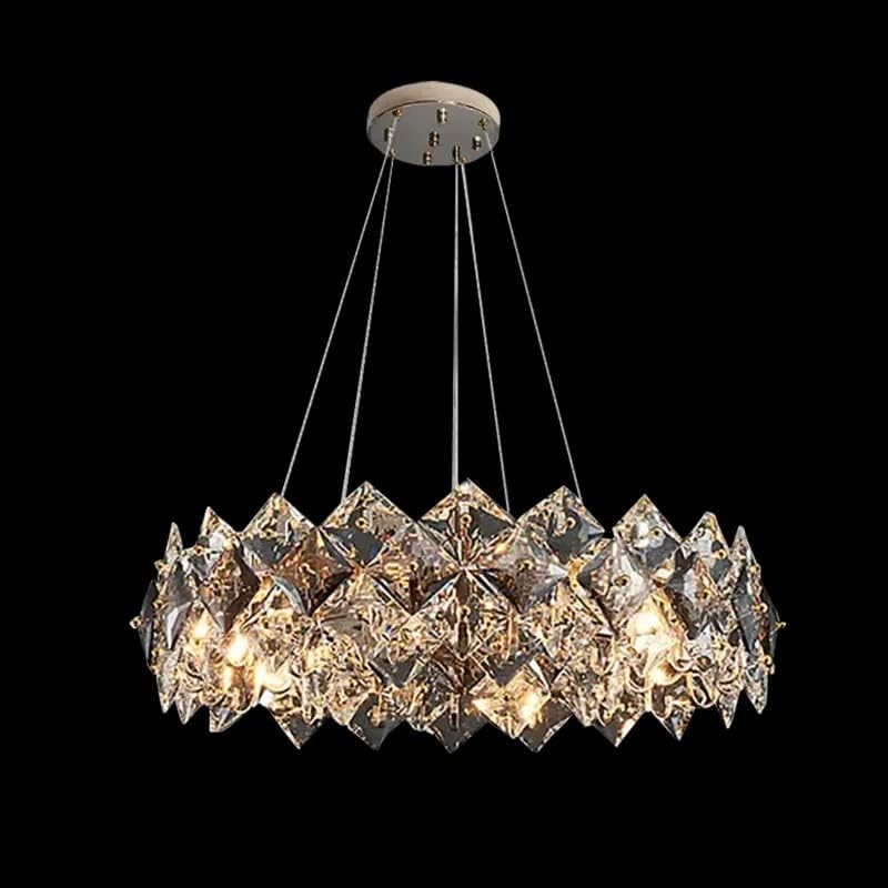 Kunmai Modern 8-Light Crystal Triered Crystal lustre com cabos ajustáveis ​​Luz de teto moderno para sala de estar