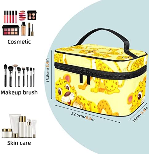 Leopardo em maquiagem de maquiagem de padrões sem costura Bolsa de maquiagem para feminino bolsa de higiene saco de saco de higiene pessoal