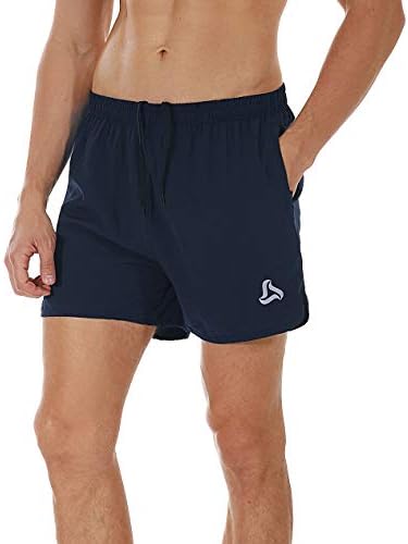 Shorts de treino masculinos de seda de seda estiram shorts de corrida rápida seca shorts de verão com zíper com bolsos