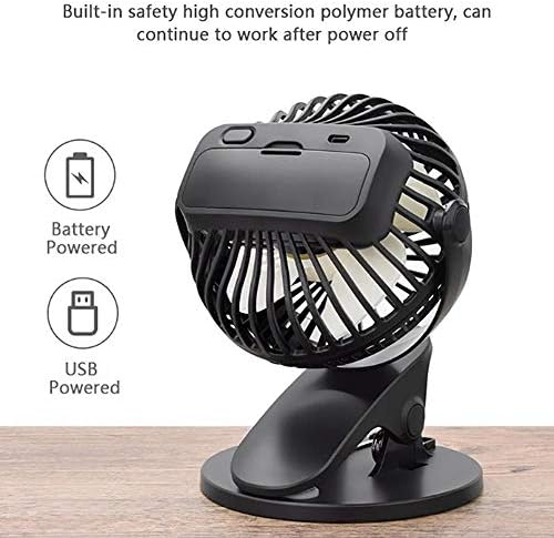 Vabun Fan Handheld Fan Clip StylePortable Mini 360 graus Ajuste Ajuste Ventilador de ar ventilador de ventilador de