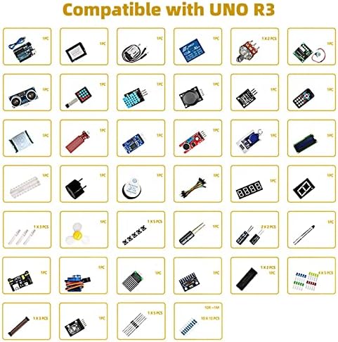 Kit de partida eletrônica de DIY huayuxin compatível com kit Uno Arduino, kit de eletrônica de placa de circuito 40 em