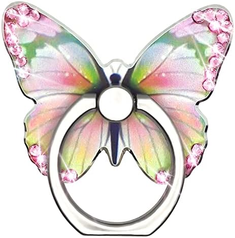 Cavdycidy bling metal metal fofo Butterfly Cellel Ring Suports 360 ° Rotação Dinistro Stand Kickstand Universal Compatible