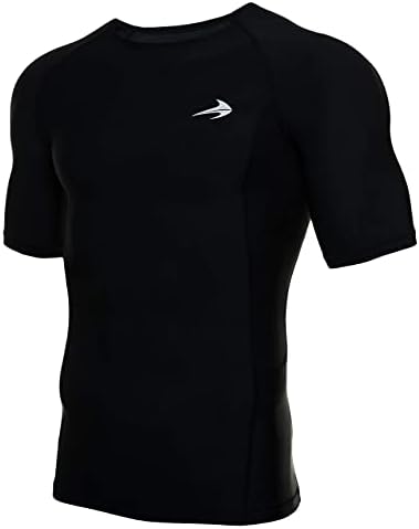 Camisa de compressão de manga curta de compressão de compressão - camada de base atlética