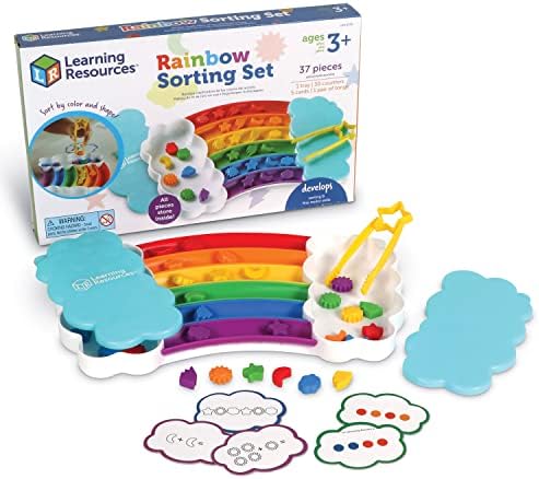 Recursos de aprendizado Rainbow Straining Set Classroom Edition, 144 peças, idades mais de 3, habilidades motoras finas,