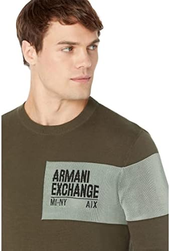 A | X Armani Exchange Mannega lateral da manga de contraste suéter
