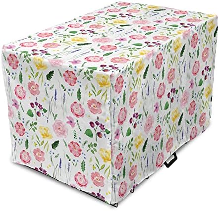 Tampa de caixa de cachorro de tinta lunarável, rosas essência florescente ervas peony aster petunia lavanda flores de