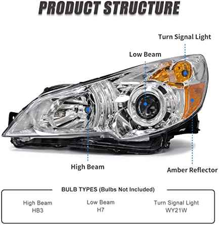 ADCARLIGHTS 2010 2012 2012 2013 2014 Montagem do farol Subaru Legacy/Outback para 10 11 12 13 14 Farolas legadas/outback