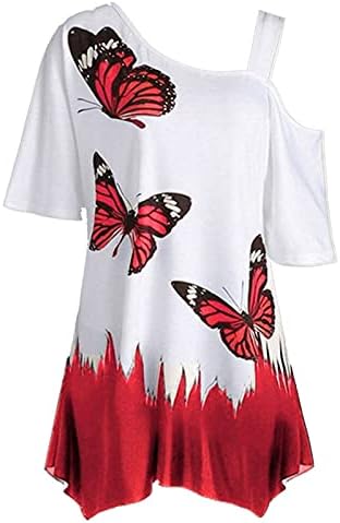 Mulheres frias ombros tampas de tamis de borboleta de borboleta de borboleta Tampas de manga curta de manga curta túnicas