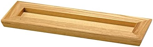 Bandeja retangular de delicadeza de madeira, clara, grande, aprox. 13,5 x 4,2 x 0,8 polegadas, dimensões internas: aprox.