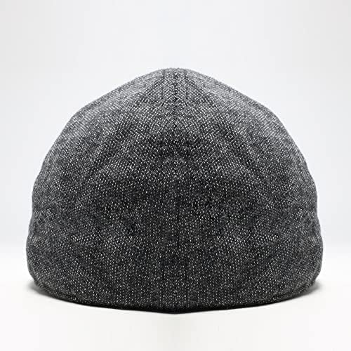 The original Boston Scally Cap - The Scrapper Newsboy Flat Cap - 6 painéis de algodão para homens - carvão - médio/grande