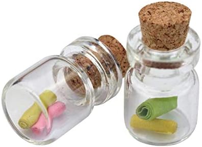 50 PCS 0,5ml mini garrafas de frascos claros com cortiça, frascos de vidro transparente, decoração de frascos de amostra vazia