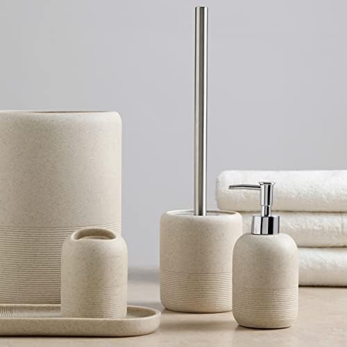 Conjunto de 2 escova e suporte para vaso sanitário de acessórios de banheiro, qualidade premium, com alça sólida e cerdas