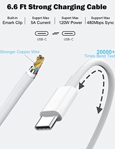 Mac Book Pro Charger - 120W USB C Fast Charger Compatível com MacBook Pro 13, 14, 15, 16 polegadas, MacBook Air 13 polegadas,