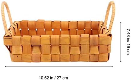 Cesto de lacal de madeira patkaw com alças cestas de flores miniaturas mini cestas de tecido pequeno cesto de cesto de